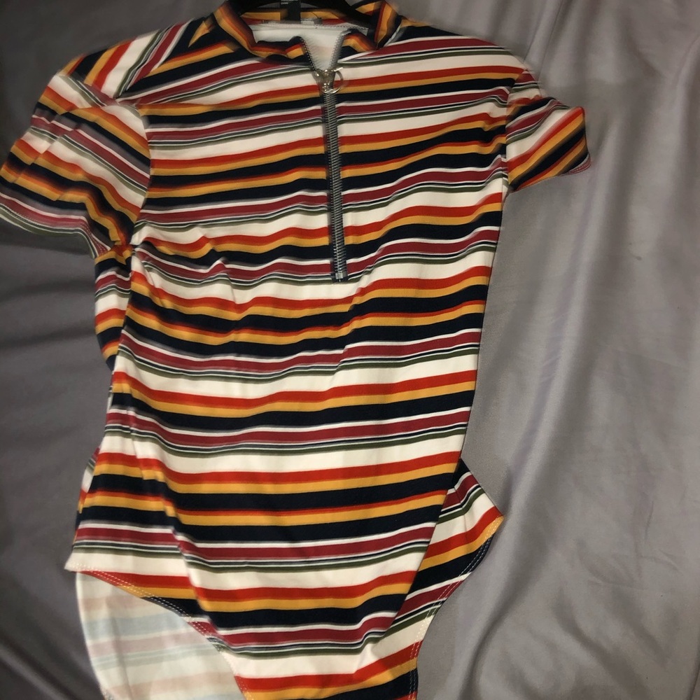 Striped bodysuit.